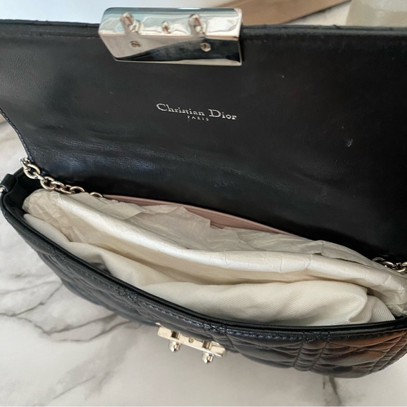 Christian Dior, Miss Dior Black Cannage Lambskin Small Flap Bag with Chain - Picture 6 of 16